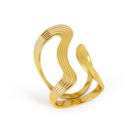 18K Gold Serpent's Embrace Ring Adjustable Minimalist Statement Ring Sio2 Jewels Sio2 Jewels