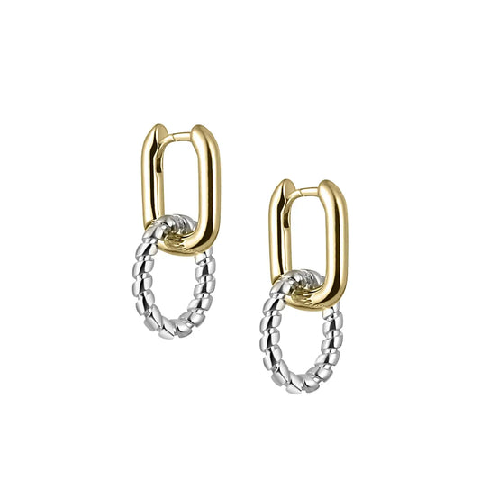 925 Sliver and Gold Double Hoop Chic Earring for Women Sio2 Jewels Sio2 Jewels